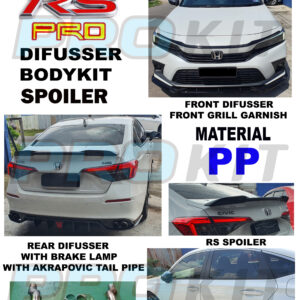 Honda Civic 2022 RS Pro Diffuser And Spoiler