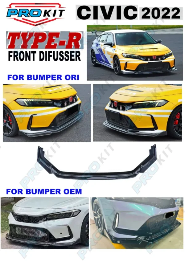 Honda Civic 2022 Type R Front Diffuser - ProKit Accessories Sdn Bhd