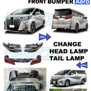 Toyota Alphard 2015 Convert 2018 Aero Front Bumper Change Head Lamp
